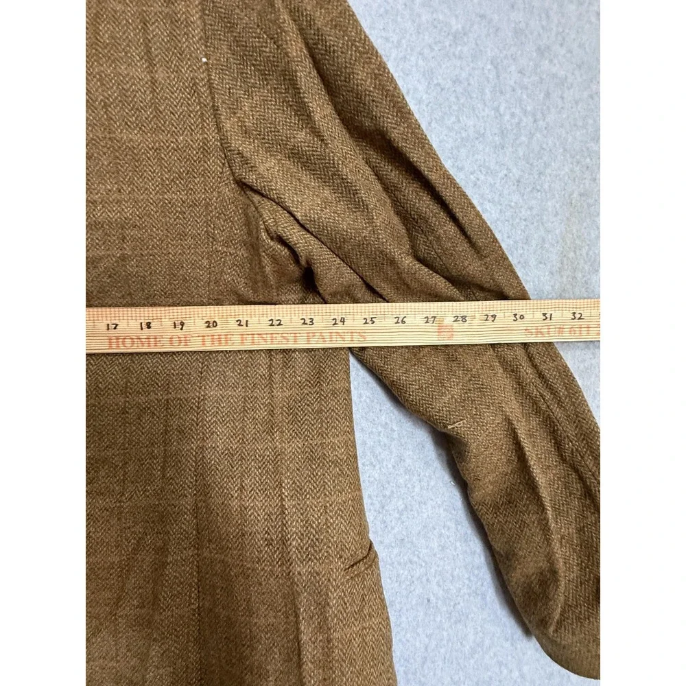 Personal Choice Blazer Sport Coat Mens 46 Brown Wool Herringbone‎ Tweed 2 Button